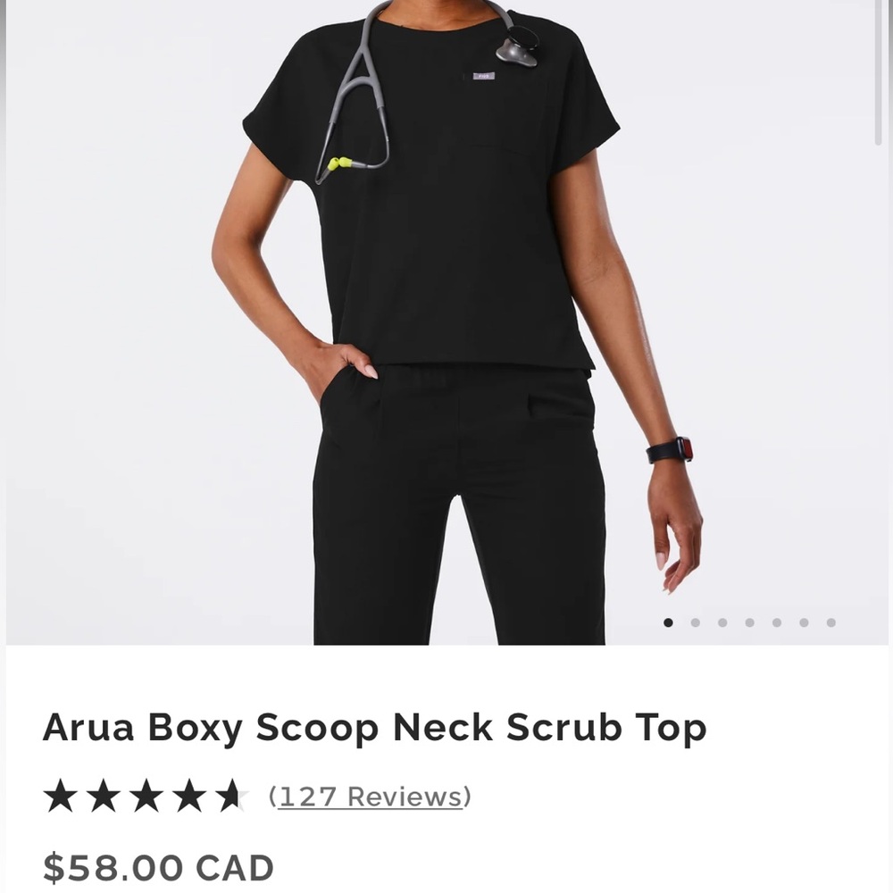 Figs aura top in black